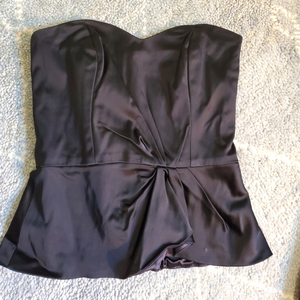 Black French Connection satin bustier corset top
